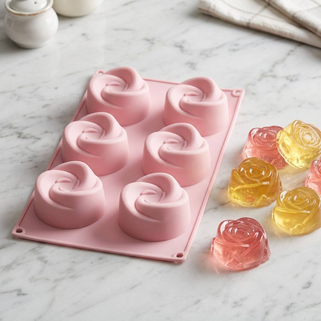 Eco Soap - Food Grade 6-Cavity Rose Flower Silicone