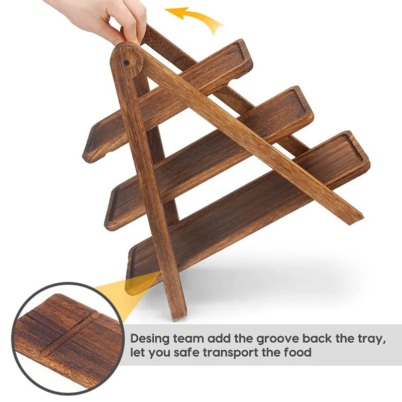 3 Tier Serving Tray Wood Tiere - огляд і ціна Bamboo Cutlery