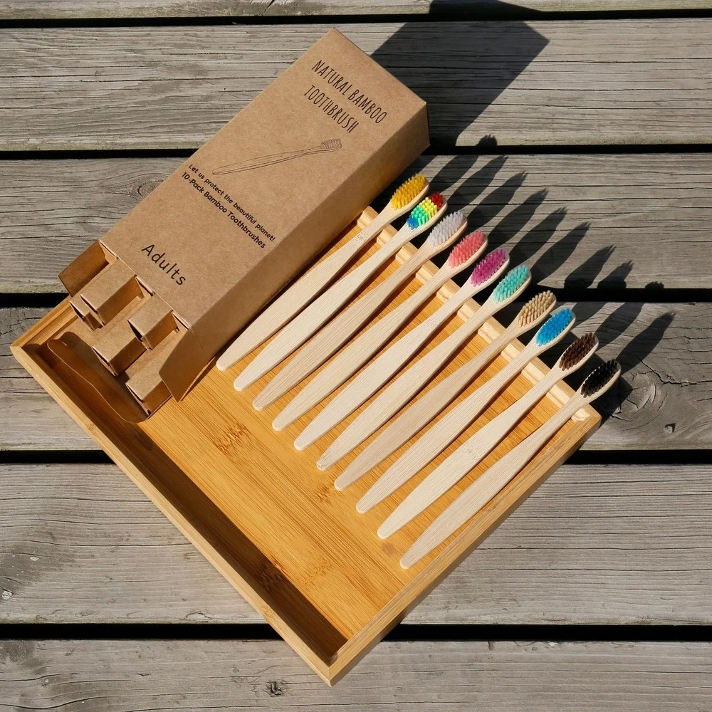10PCS Colorful Toothbrush Natu - огляд і ціна Bamboo Toothbrush