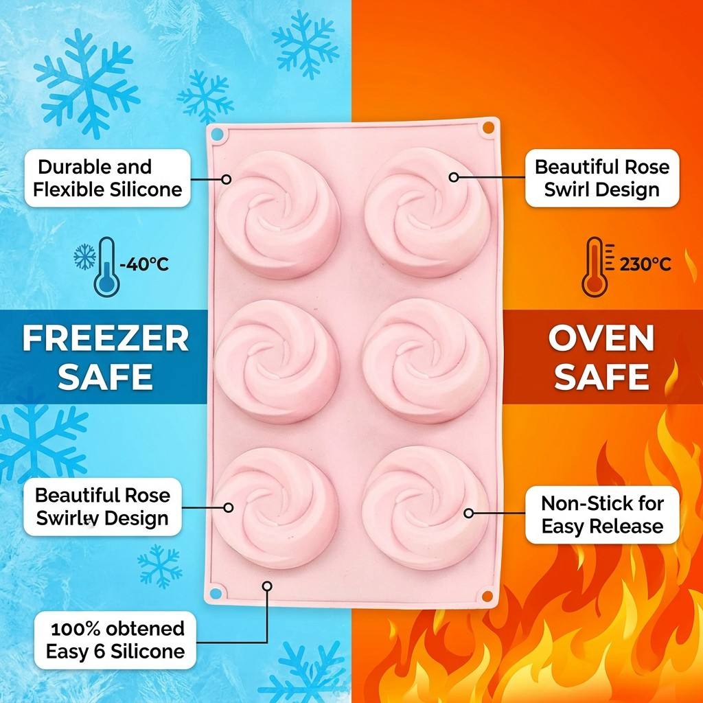 Food Grade 6-Cavity Rose Flowe - огляд і ціна Eco Soap