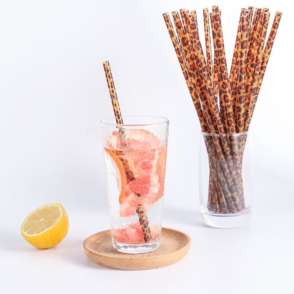 Trendy Leopard Print Drinking  - огляд і ціна Reusable Straw