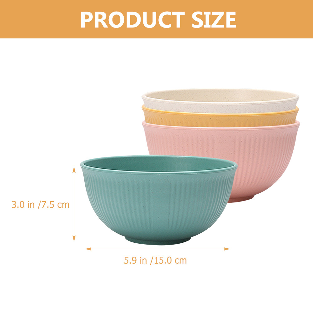 4Pcs Wheat Straw Ramen Bowl Se - огляд і ціна Reusable Straw