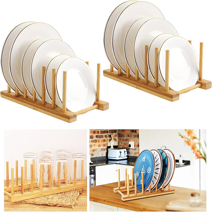 1pcs/2pcs Bamboo Dish Rack, Pl - огляд і ціна Bamboo Cutlery