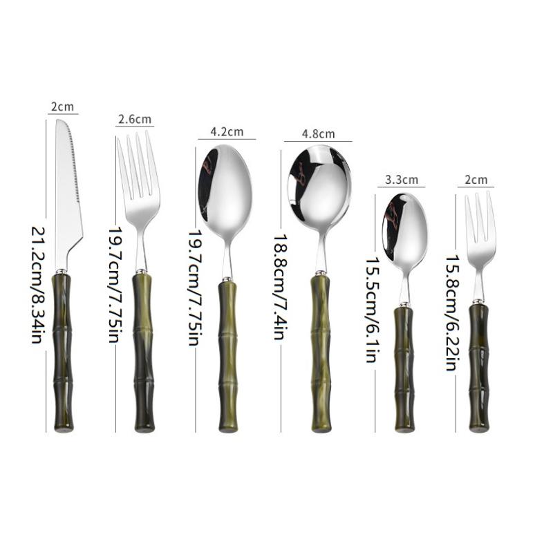 Bamboo Handle Acrylic 304 Stai - огляд і ціна Bamboo Cutlery